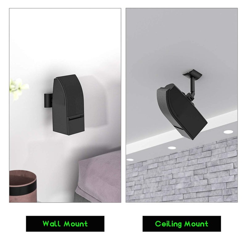 Yibracki Wall and Ceiling Mount for Bose 161, 151 SE Environmental Speakers, Multiple Tilt & Swivel Adjustable Mounting Bracket Compatible with Bose Model 100 Speakers, Single Black - Image 2
